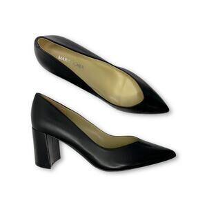 Marc Fisher Women NWOB Women's Caitlin Slip-On Block Heel Pumps 11 Black Leather